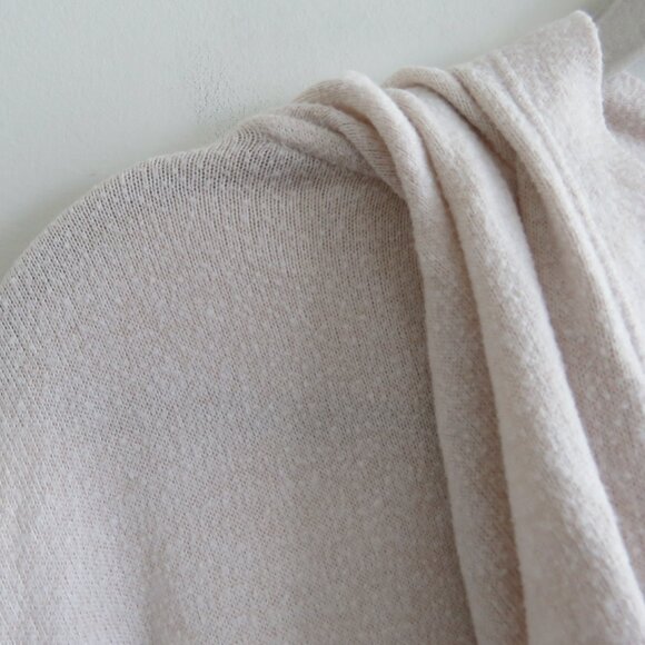 QUINCE Brushed Lounge Cropped Pullover Hoodie in Heather Oatmeal Lounge - Size S - Picture 12 of 15